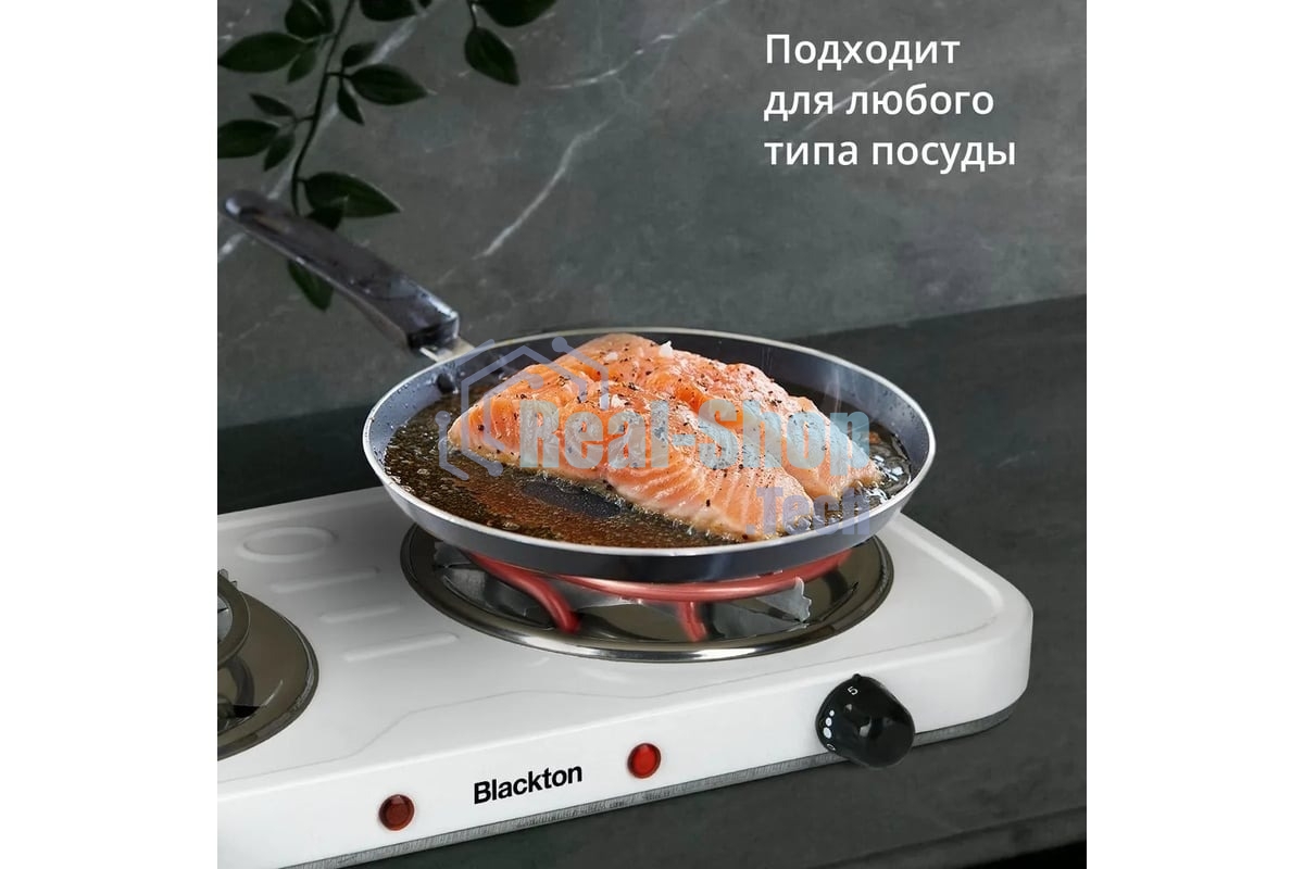 Плита настольная электрическая Blackton Bt HP205W белый, 2 кВт, ТЭН, конфорки - 2, эмаль, поворотные переключатели