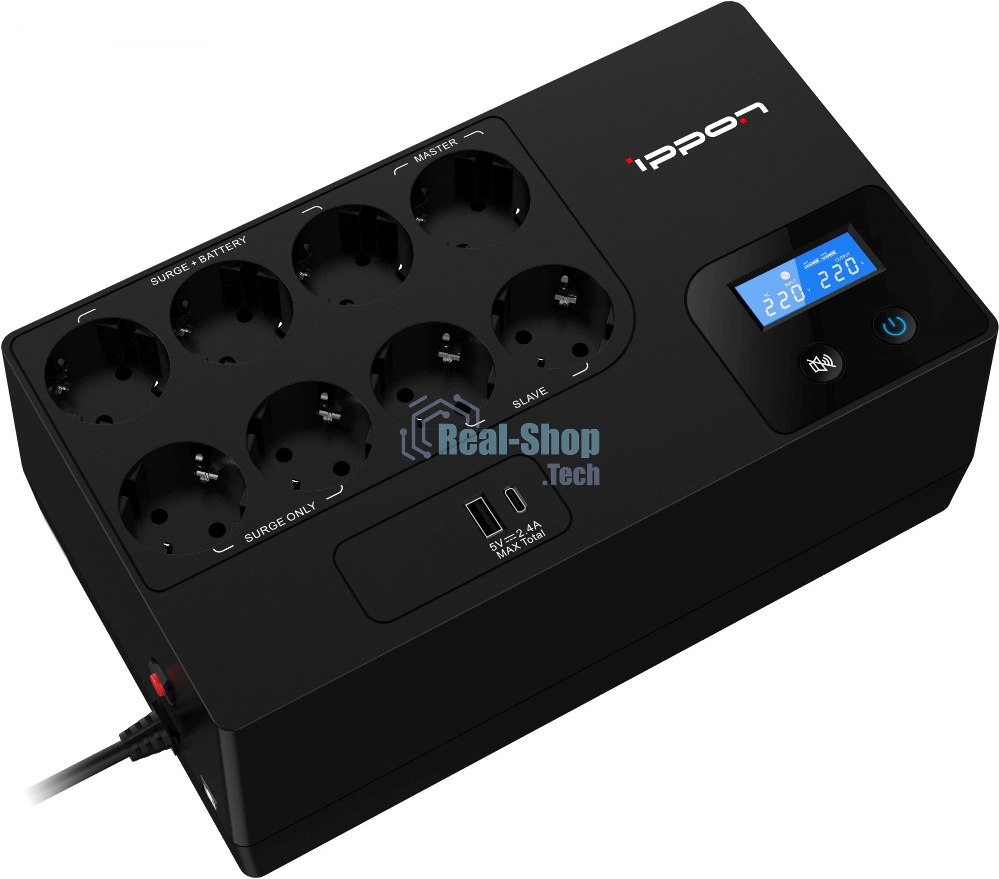 Источник бесперебойного питания Ippon Kirpich 1050 600Вт 1050ВА черный