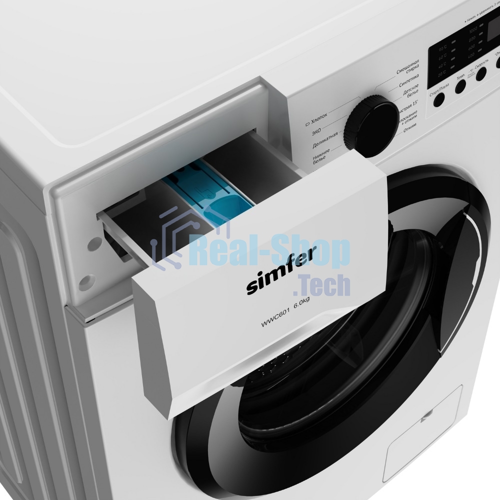 Стиральная машина Simfer WWC601 белый, загрузка фронтальная 6 кг, 1000 об/мин, класс: А++