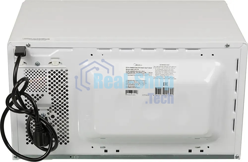 Микроволновая печь Midea MM720CFB белый, 20 л, 700 Вт, переключатели - поворотный механизм
