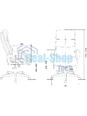 Кресло Бюрократ CH-824B/LBLACK черный, экокожа