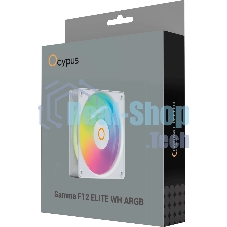 Вентилятор для корпуса Ocypus Gaммa F12 Elite WH ARGB, 120x120x25мм, 4-PIN PWM, 600-1800 RPM, 26 DBA MAX, HYDRO BEARING