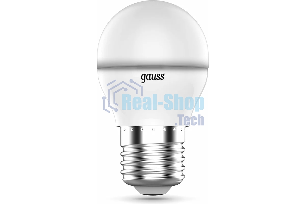 Лампа светодиодная Gauss G45 6W E27 шар RGbW димирование LED 1/100