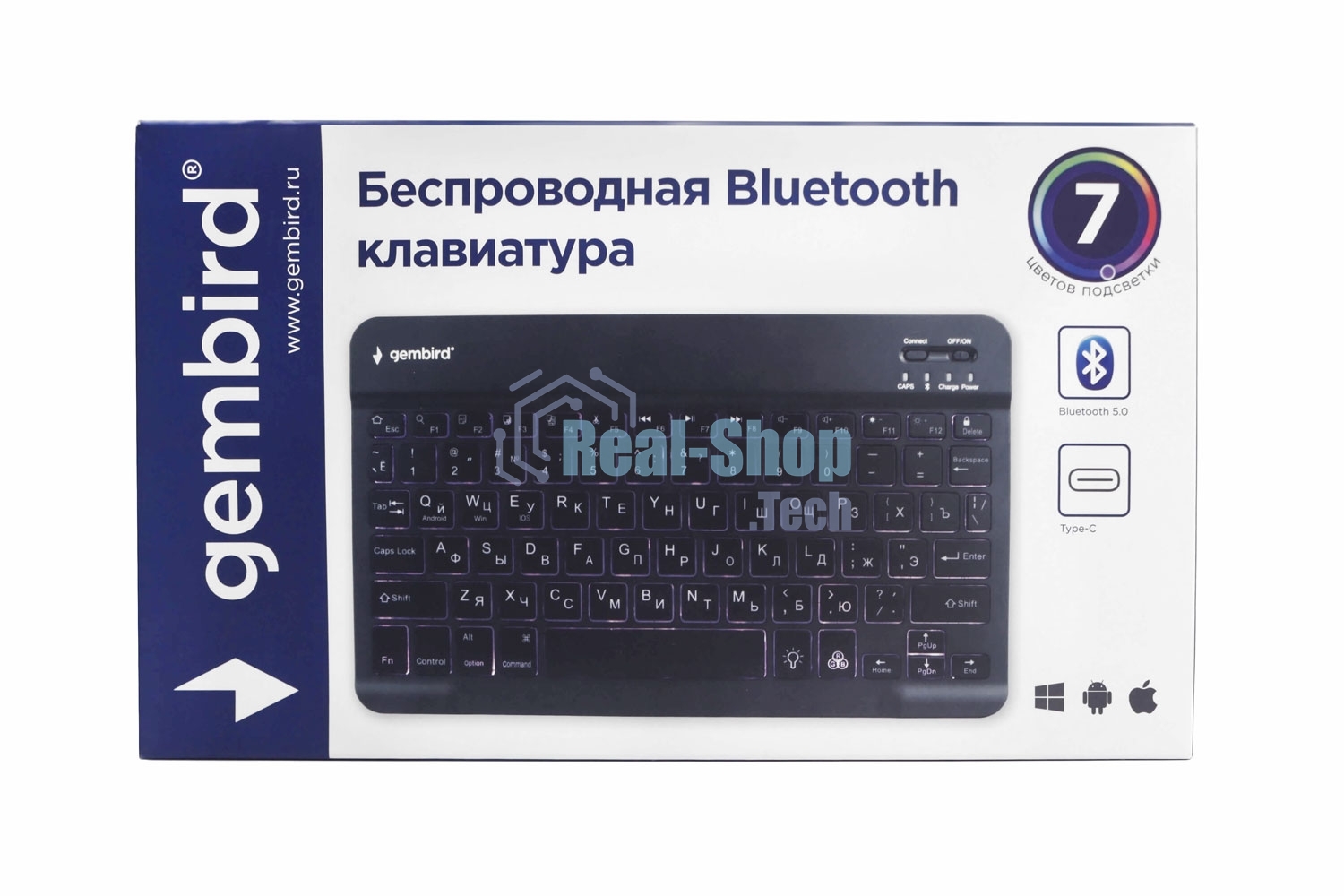 Клавиатура беспроводная Gembird KBW-4N, 78 кл., Bluetooth, ножн.тип клавиш, ультратонкая