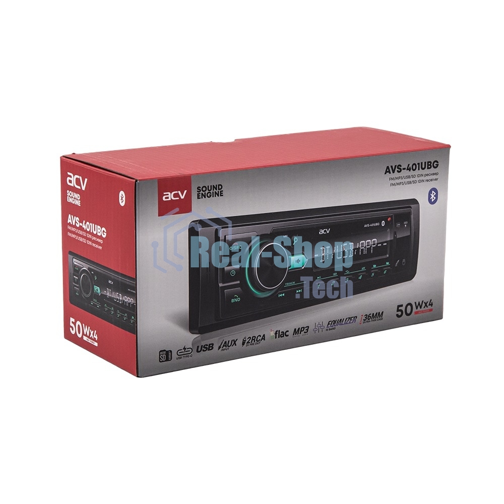 Автомагнитола ACV AVS-401UBG, 1 DIN, Bluetooth, USB Type-A, AUX