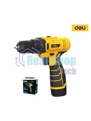 Дрель-шуруповерт аккумуляторная Deli DL-DZ12-4A2, 12В, 1 АКБ