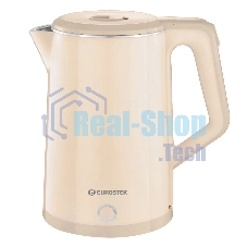 Чайник электрический Eurostek EEK-3029 кремовый, 2 л, 1500 Вт, технология двухслойного корпуса COOL TOUCH