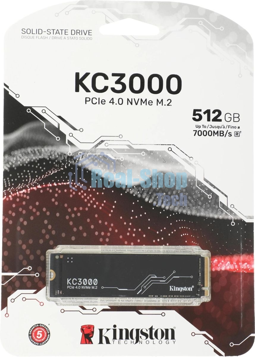 Накопитель SSD Kingston 512Gb M.2 KC3000 SKC3000S/512G (PCI-E 4.0 x4, up to 7000/3900Mbs, 3D TLC, NVMe, 400TbW, Phison E18, 22х80мм, LP heatsink)
