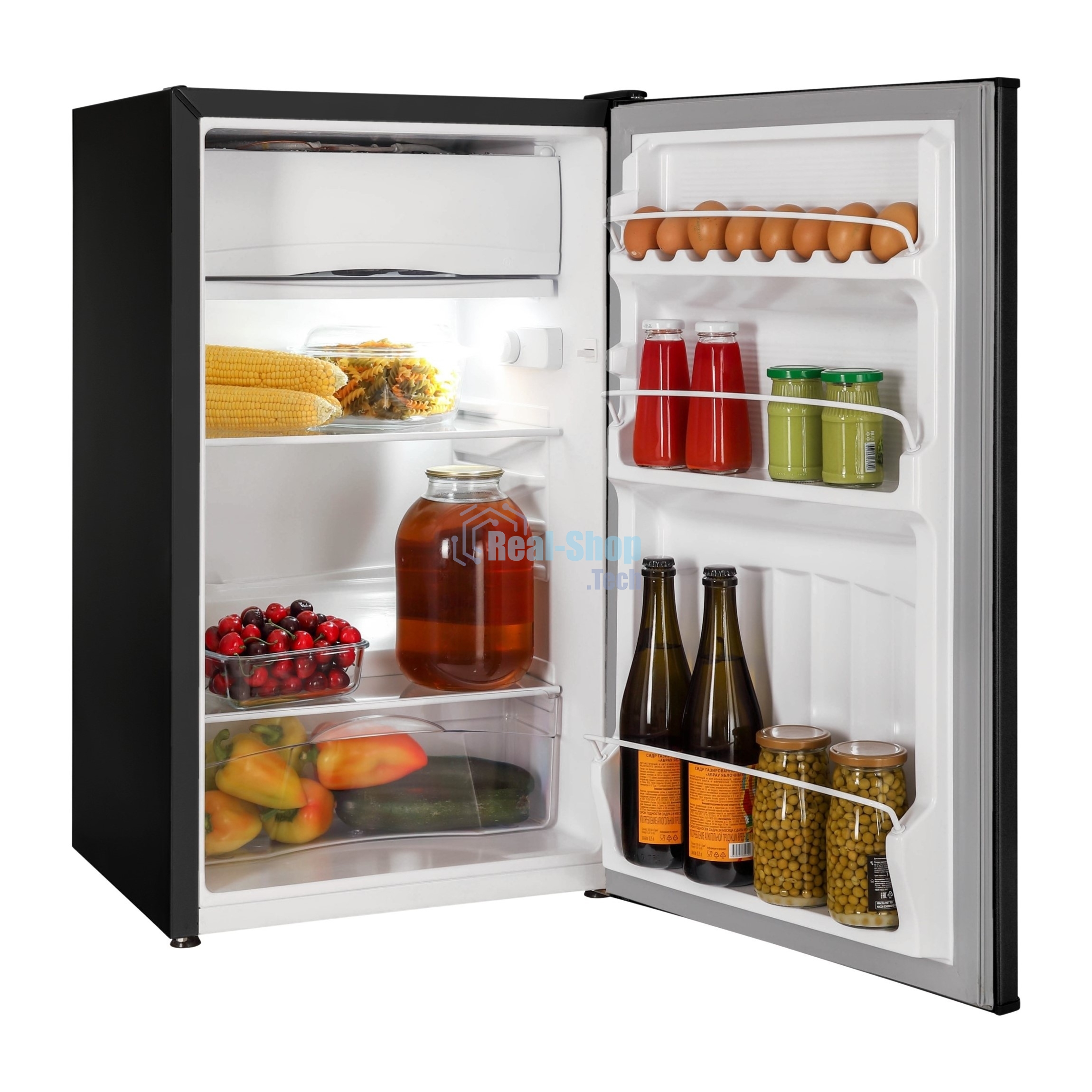 Холодильник Nordfrost NR 404 B черный однокамерный 139/11 л морозилка сверху, ручная разморозка