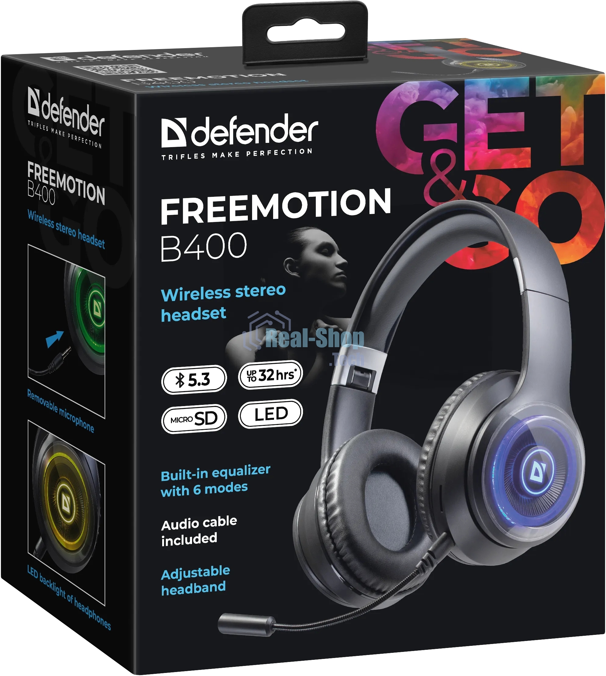 Гарнитура беспроводная Defender Wireless FREEMOTION B400 черный