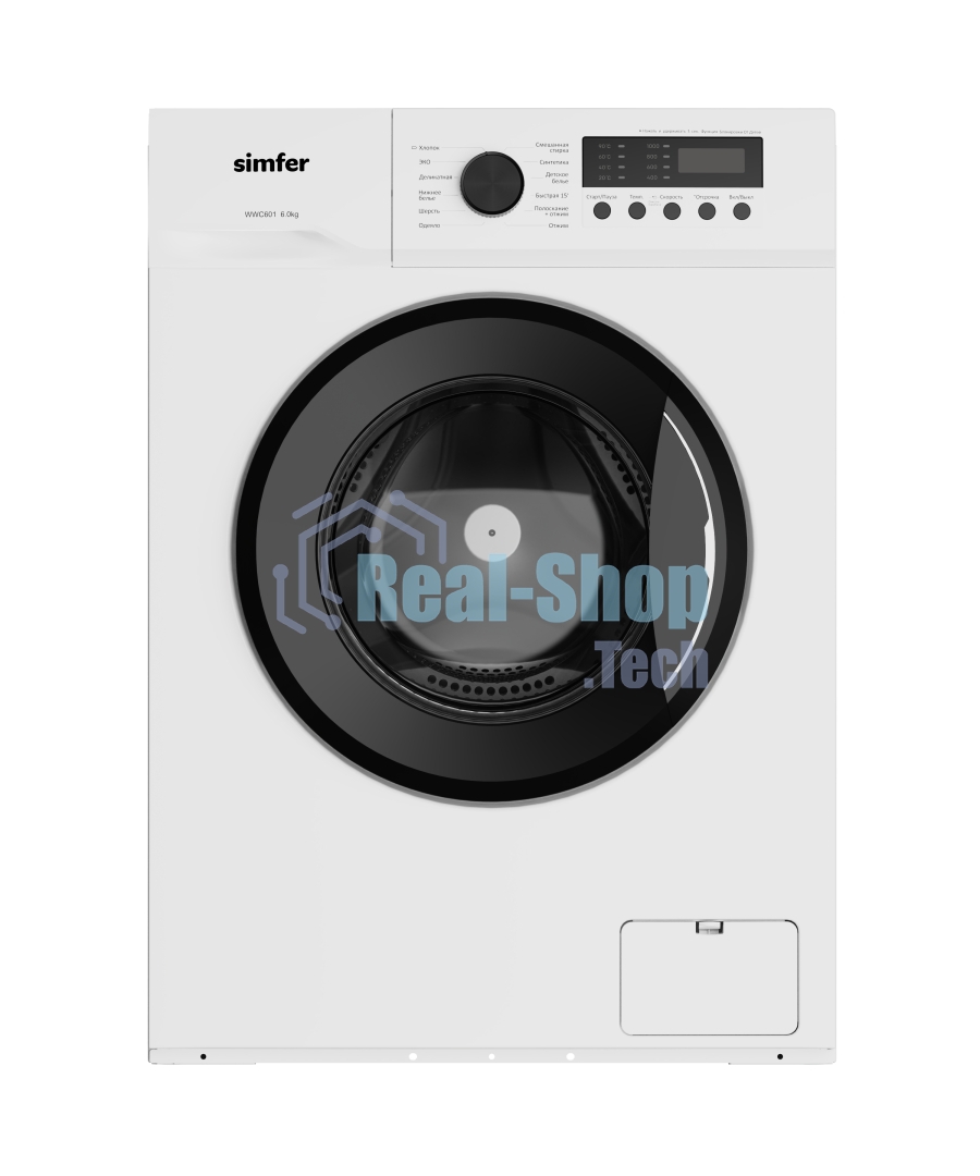 Стиральная машина Simfer WWC601 белый, загрузка фронтальная 6 кг, 1000 об/мин, класс: А++