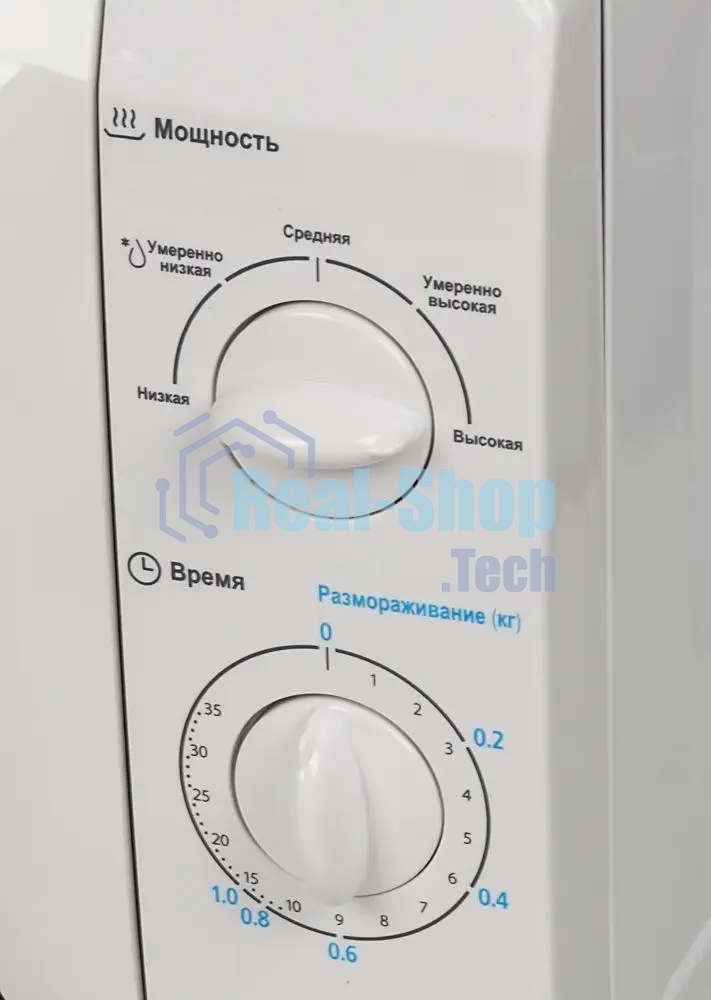 Микроволновая печь Midea MM720CFB белый, 20 л, 700 Вт, переключатели - поворотный механизм
