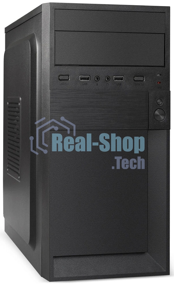 Компьютерный корпус Minitower ExeGate BAA-105-01-UNS500 (mATX, БП UNS500 с вент. 12см, 2*USB, аудио, черный)