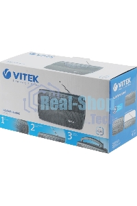 Радиоприемник Vitek VT-3591 (GY) LED индикатор Телескопическая антенна Тип батареек	UM-1