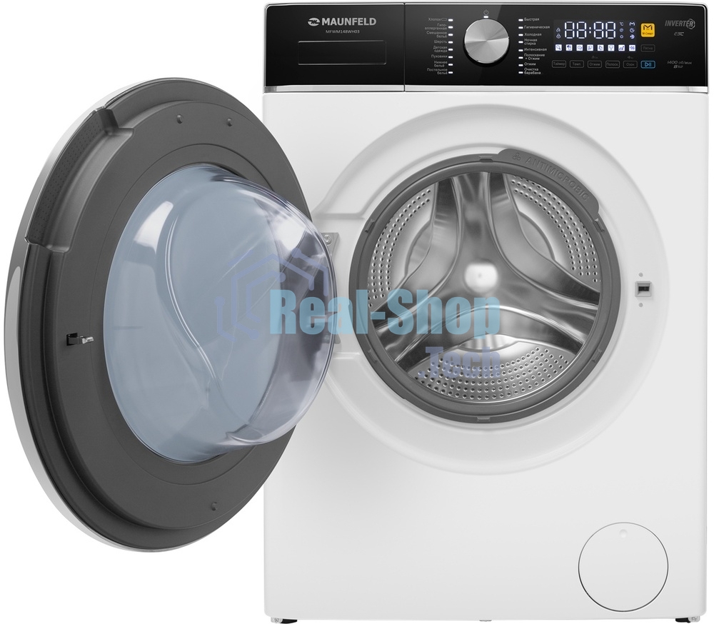 Стиральная машина Maunfeld MFWM148WH03 белый, загрузка фронтальная 8 кг, 1400 об/мин., класс: А+++