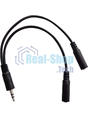 Адаптер аудио Buro 2xJack 3.5 (f)/Jack 3.5 (m) 0.2м. черный