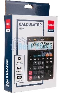 Калькулятор настольный Deli Core E1630 черный 12-разр.