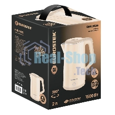 Чайник электрический Eurostek EEK-3029 кремовый, 2 л, 1500 Вт, технология двухслойного корпуса COOL TOUCH