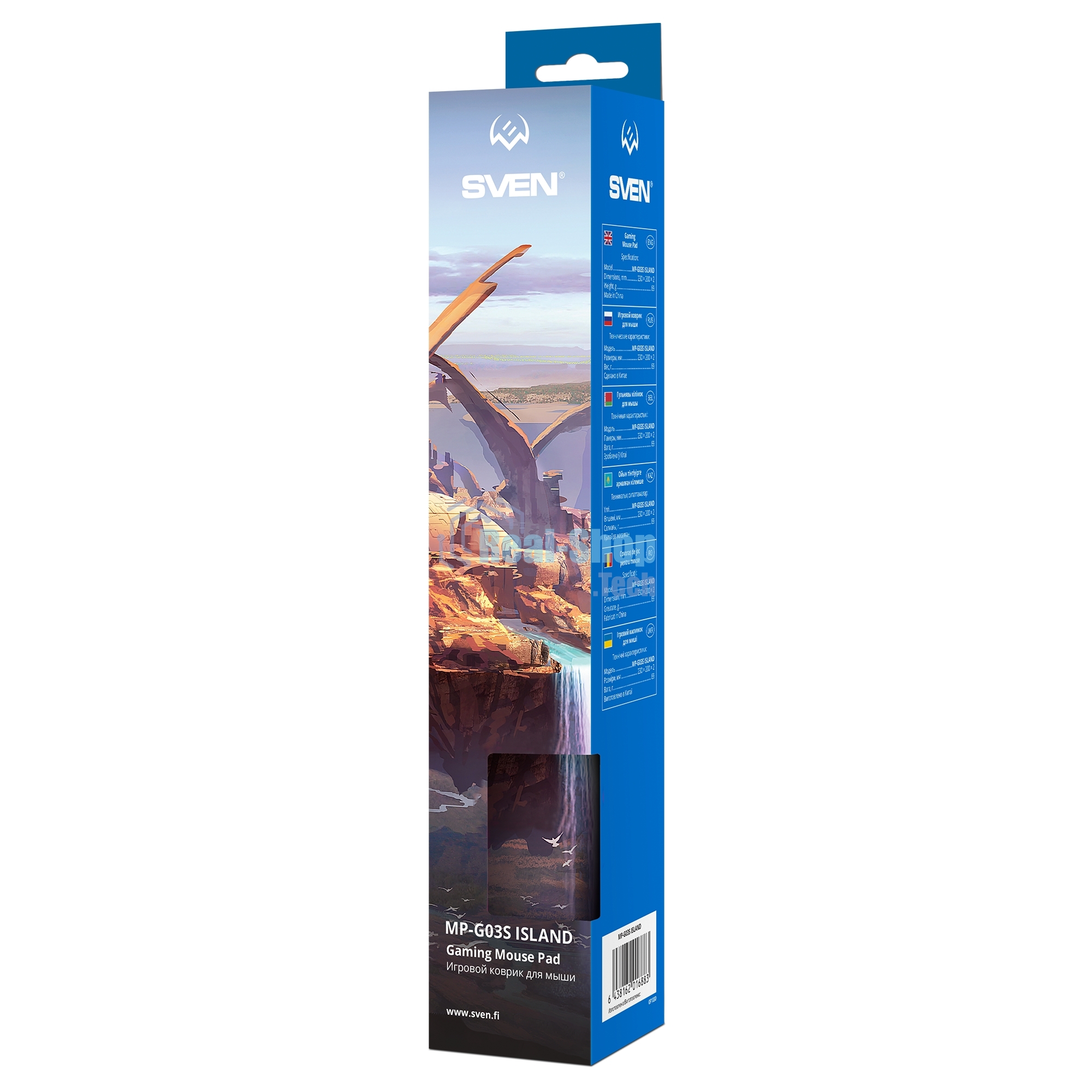 Игровой коврик для мыши (230 х 200 х 2 мм, ткань, резина) SVEN MP-G03S Island