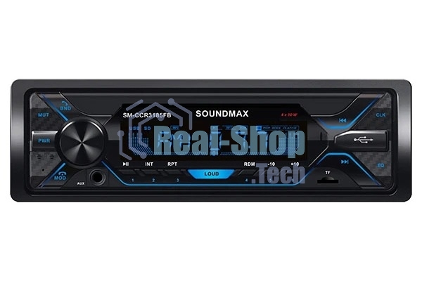 Автомагнитола Soundmax SM-CCR3185FB, 1 DIN, Bluetooth, USB Type-A, AUX