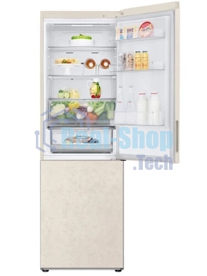 Холодильник LG GC-B459AEMW бежевый двухкамерный 234/110л морозилка снизу, No Frost
