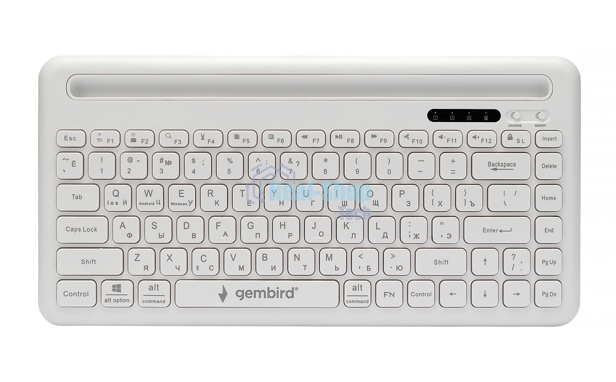 Клавиатура беспроводная Gembird KBW-8, 84кл, подставка для телефона, BT 5.1, белая