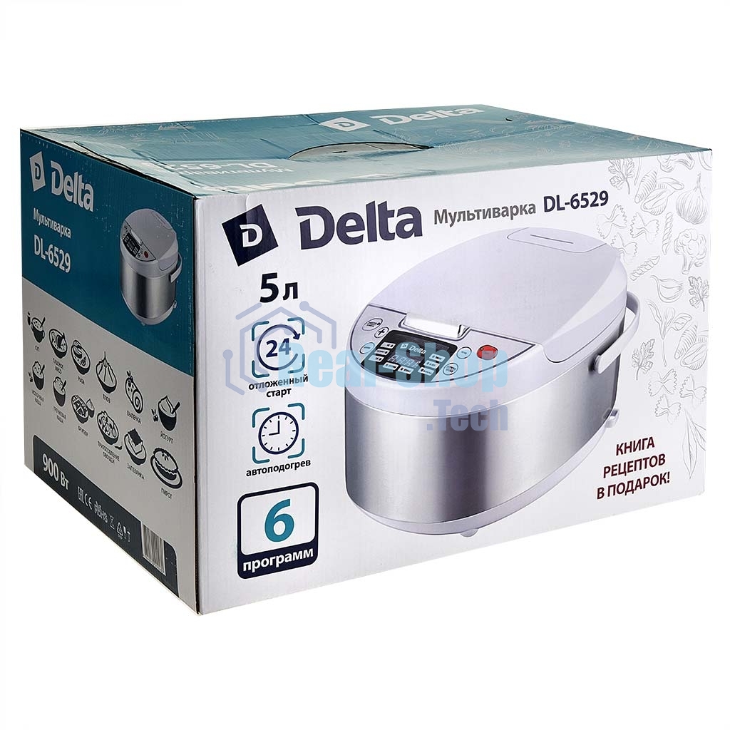 Мультиварка DELTA DL-6529 белый: 900 Вт,5л, 6 ПРОГРАММ (4)