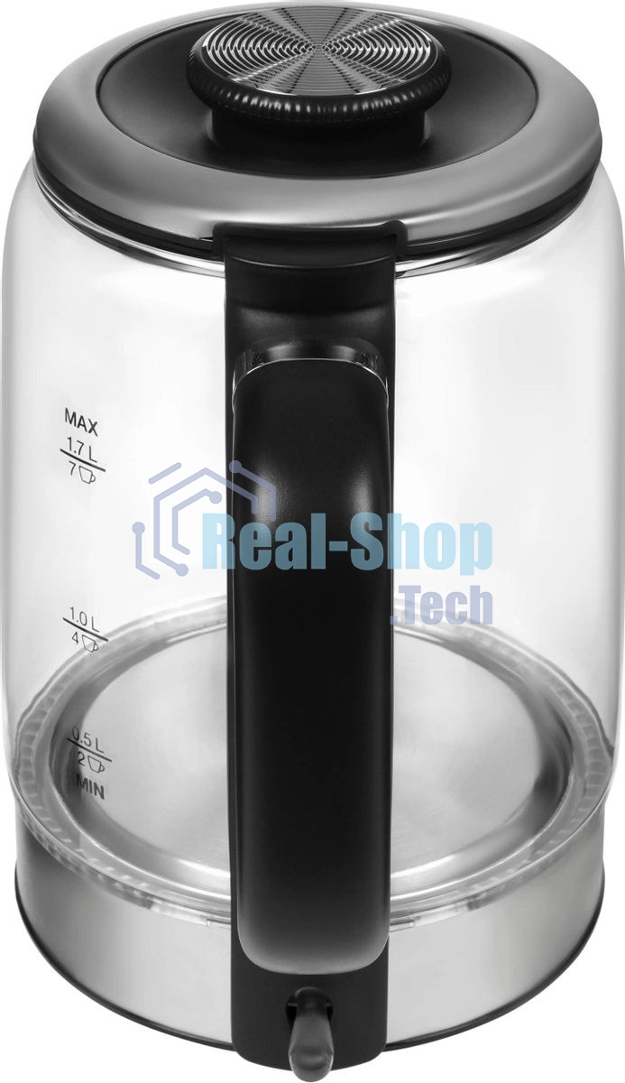 Чайник электрический Hyundai HYK-G5501 1.7 л, 2200 Вт, серебристый/черный