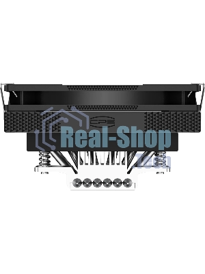 Кулер для процессора PCCooler RC600-67 (125W, 4-pin PWM, 67.5mm, Al, 4x6mm, 1x120мм, 62.5CFM, 32.5dBA, 2300RPM, S: 1851/1700/1200/115X, AM5/AM4, черный)