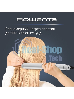 Выпрямитель для волос Rowenta Easyliss Pure SF1628F0 белый/серый, 25 мм, 200 °C, 1 режим
