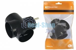 Тройник TDM SQ1806-0042 3х2п 16А 250B черный