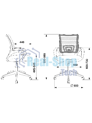 Кресло Бюрократ CH-695NLT/BLACK черный, сетка, 120 кг, механизм качания