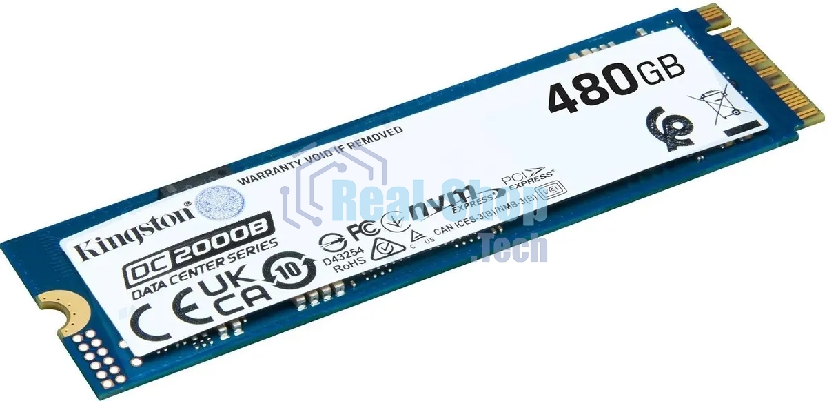 Накопитель SSD Kingston DC2000B, 480Gb, PCIe 4.0 x4, M.2 2280, R/W 7000/800