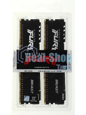 Оперативная память Kingston Fury Beast, DDR4, 64GB (2x32GB), 3200MHz, CL16, DIMM, черный