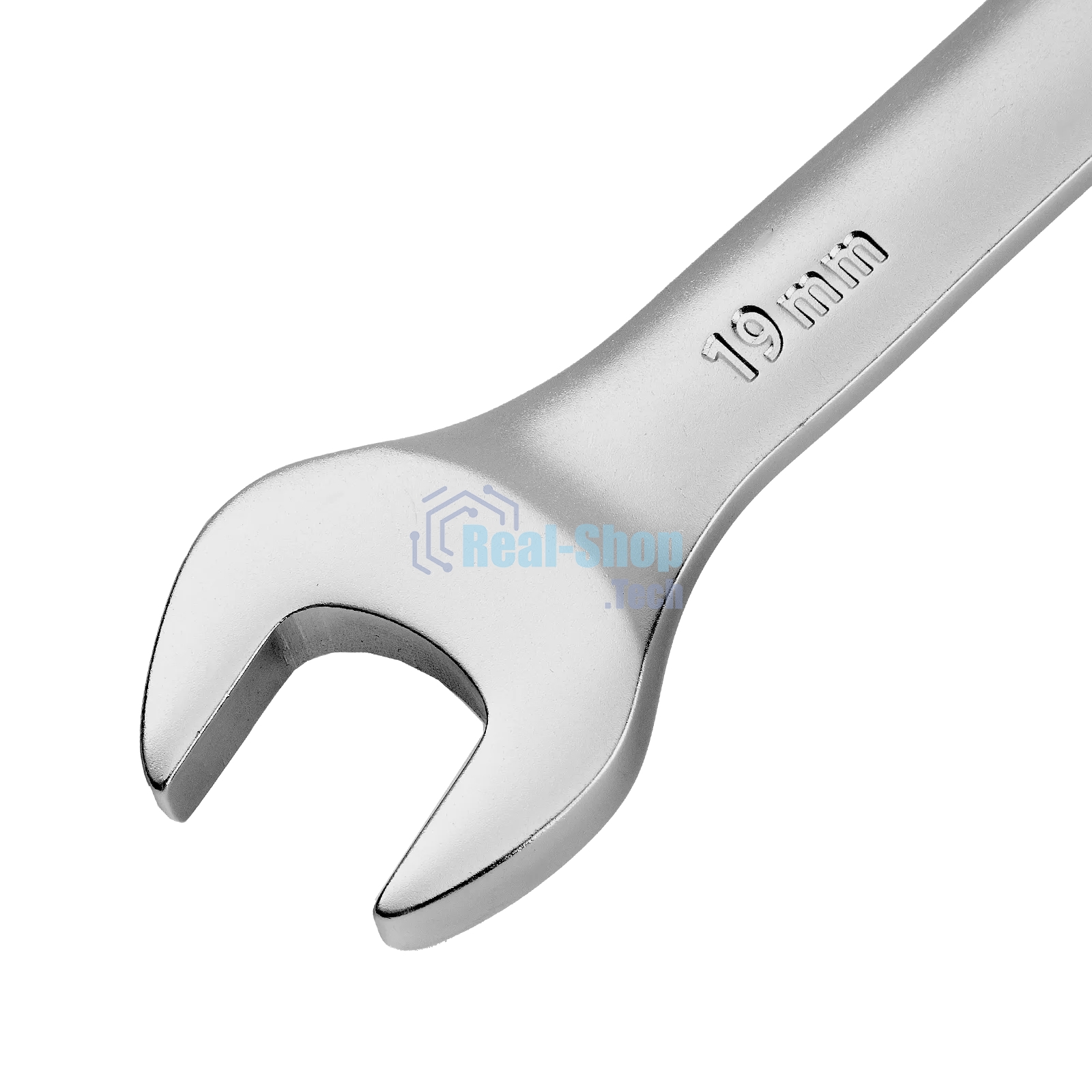 Ключ комбинированный трещоточный Denzel 14713 19 мм, CrV, матовый хром