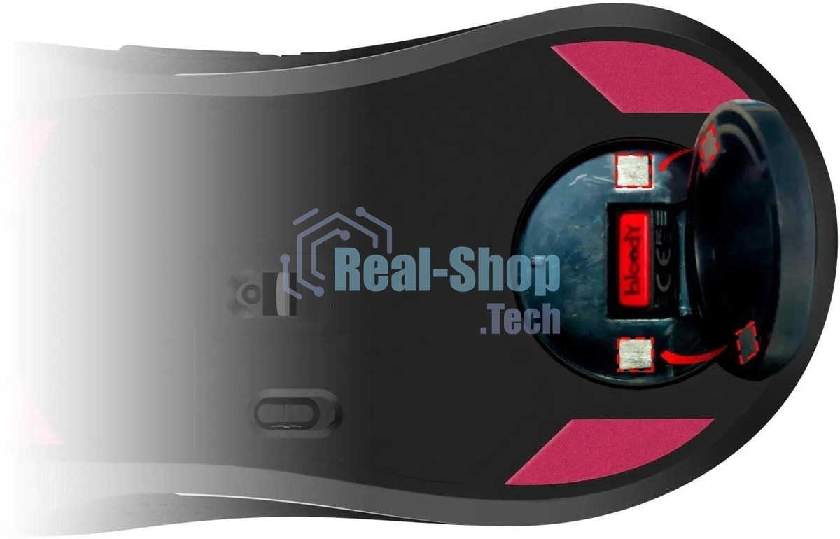 Мышь беспроводная A4Tech Bloody R90 Plus черный, 5000 dpi, радиоканал, USB, кнопки - 8