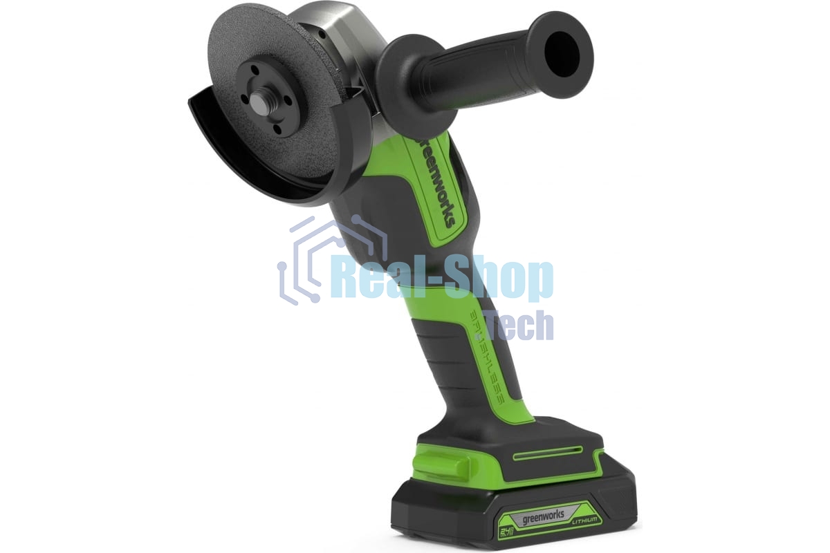 Угловая шлифовальная машина аккумуляторная GreenWorks GD24AG, 24V, бесщеточная без АКБ и ЗУ (3200207)