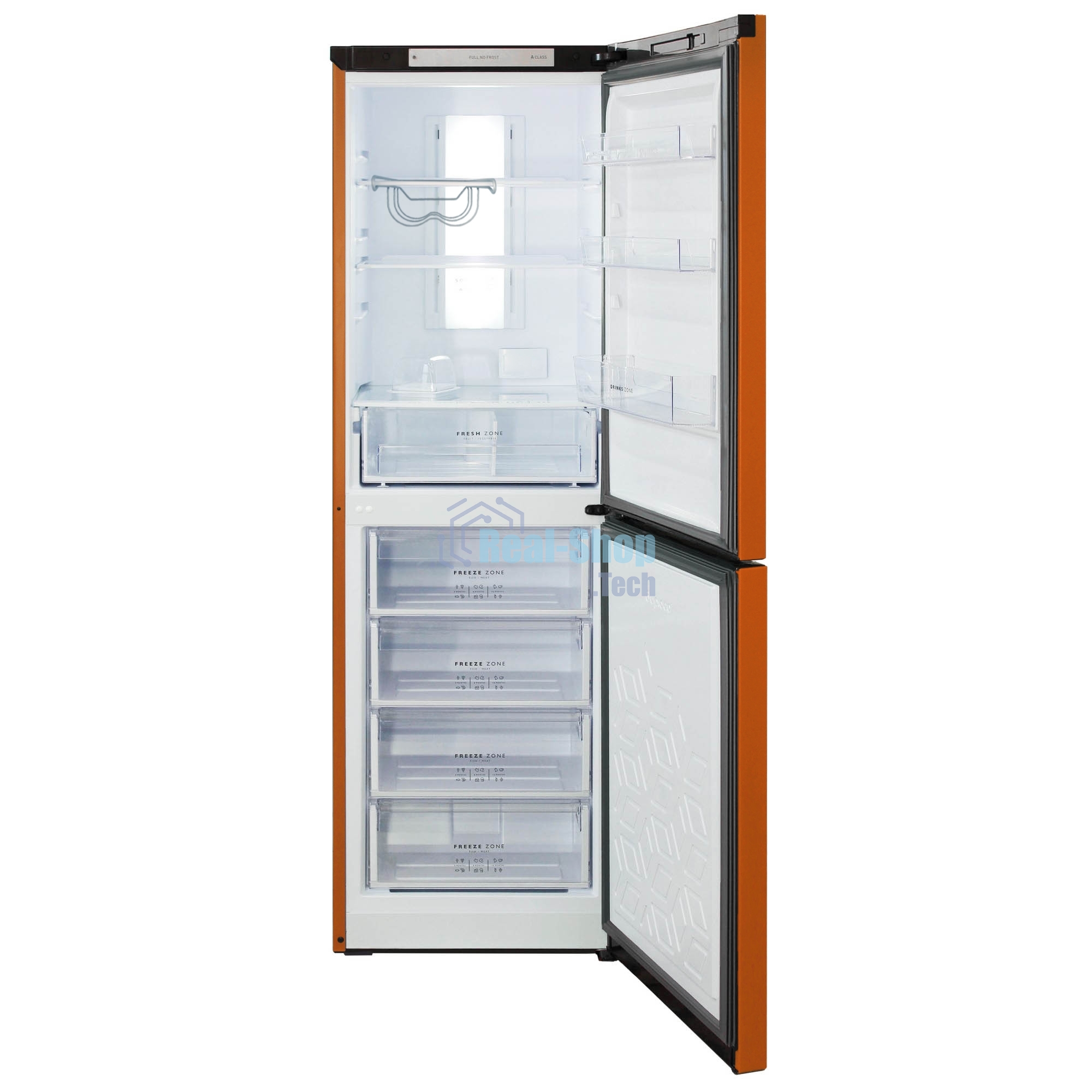 Холодильник Бирюса Б-T940NF оранжевый двухкамерный 210/130 л морозилка снизу, No Frost
