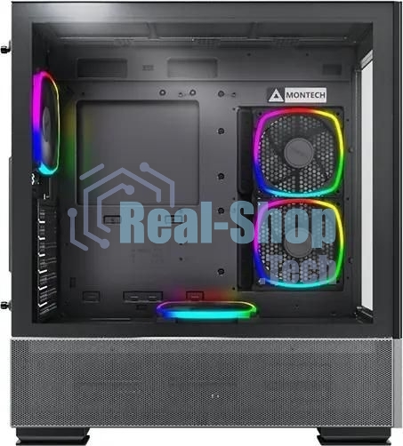 Компьютерный корпус Montech SKY TWO черный без БП ATX 3x140мм 2xUSB3.0 1xUSB3.1 audio bott PSU