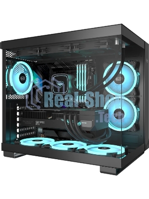 Компьютерный корпус без блока питания PCCOOLER C3 T500 BK, Panoramic Mid Tower, Black, TG, 0.7 SPCC, no fans ATX, mATX, mITX 175/400/200мм 1x2.5
