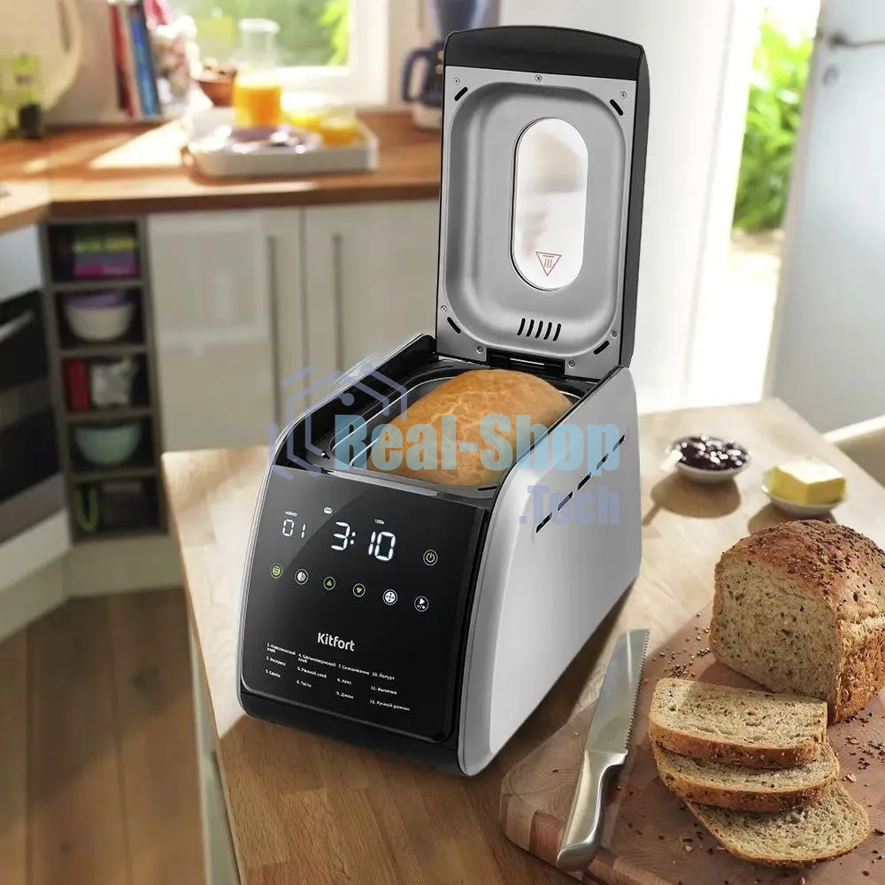 Хлебопечка Kitfort KT-305 черный/серебристый
