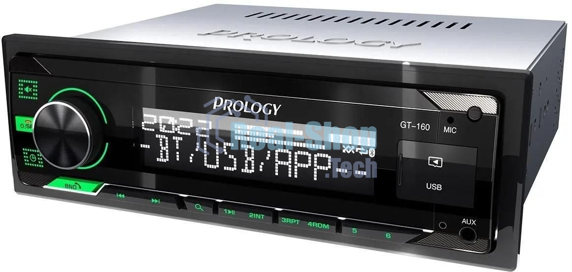 Автомагнитола Prology GT-160, 1 DIN, Bluetooth, USB Type-A, AUX, пульт ДУ