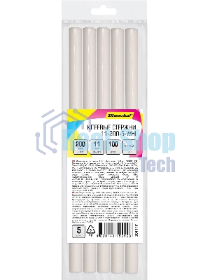 Клеевые стержни Silwerhof 11-200-5-WHI дл.200мм D11мм белый упак:5шт