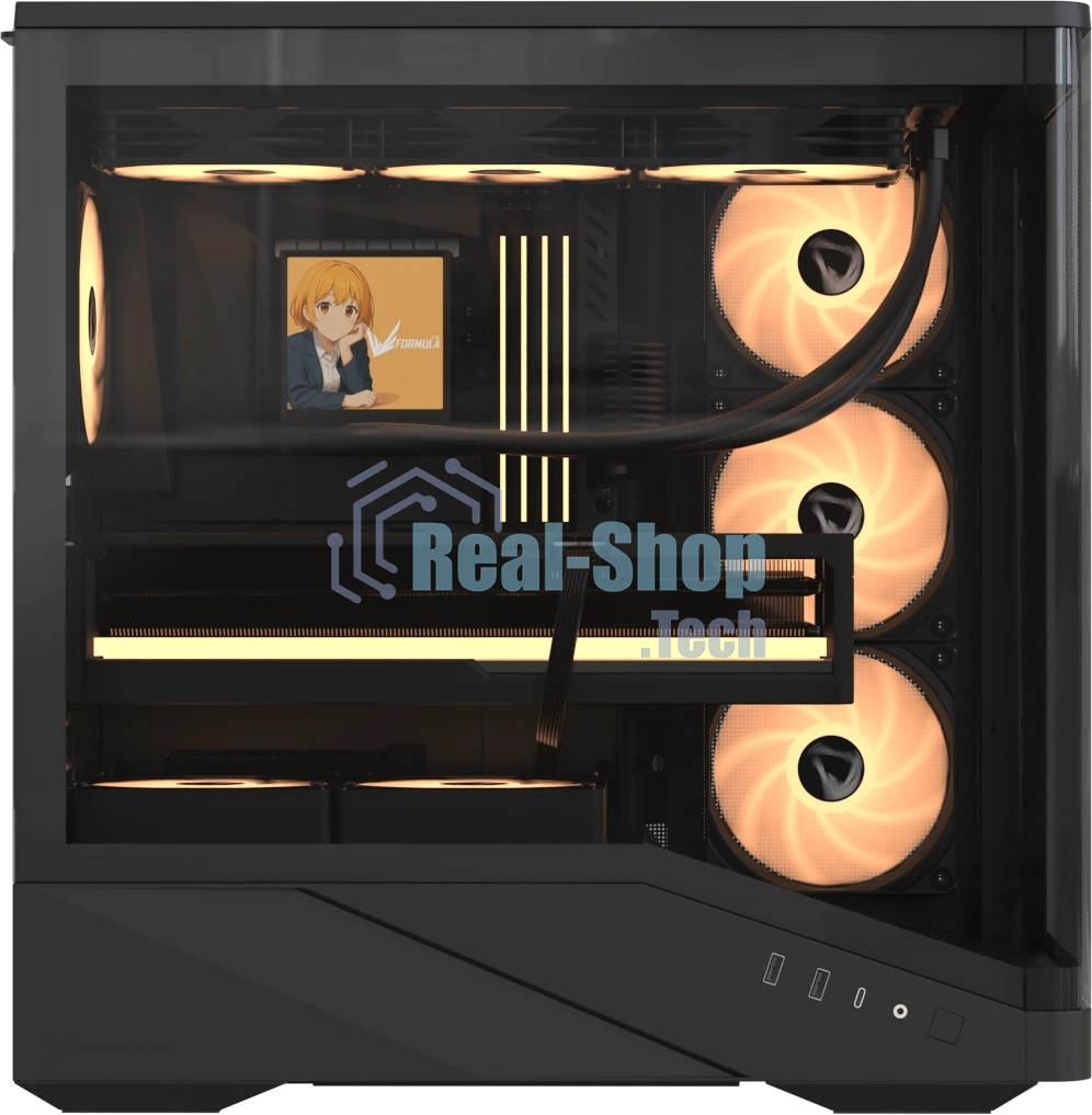 Компьютерный корпус Formula V Line Crystal U9 PA Black, ATX, TYPE-C*1, USB3.0*2, Curved Glass, SIDE 3x PERFORMANCE ARGB, REAR 1x PERFORMANCE ARGB