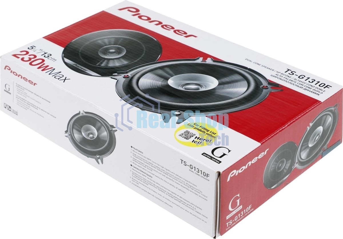 Колонки автомобильные Pioneer TS-G1310F 4Ом 13см (5дюйм) (ком.:2кол.) коаксиальные однополосные