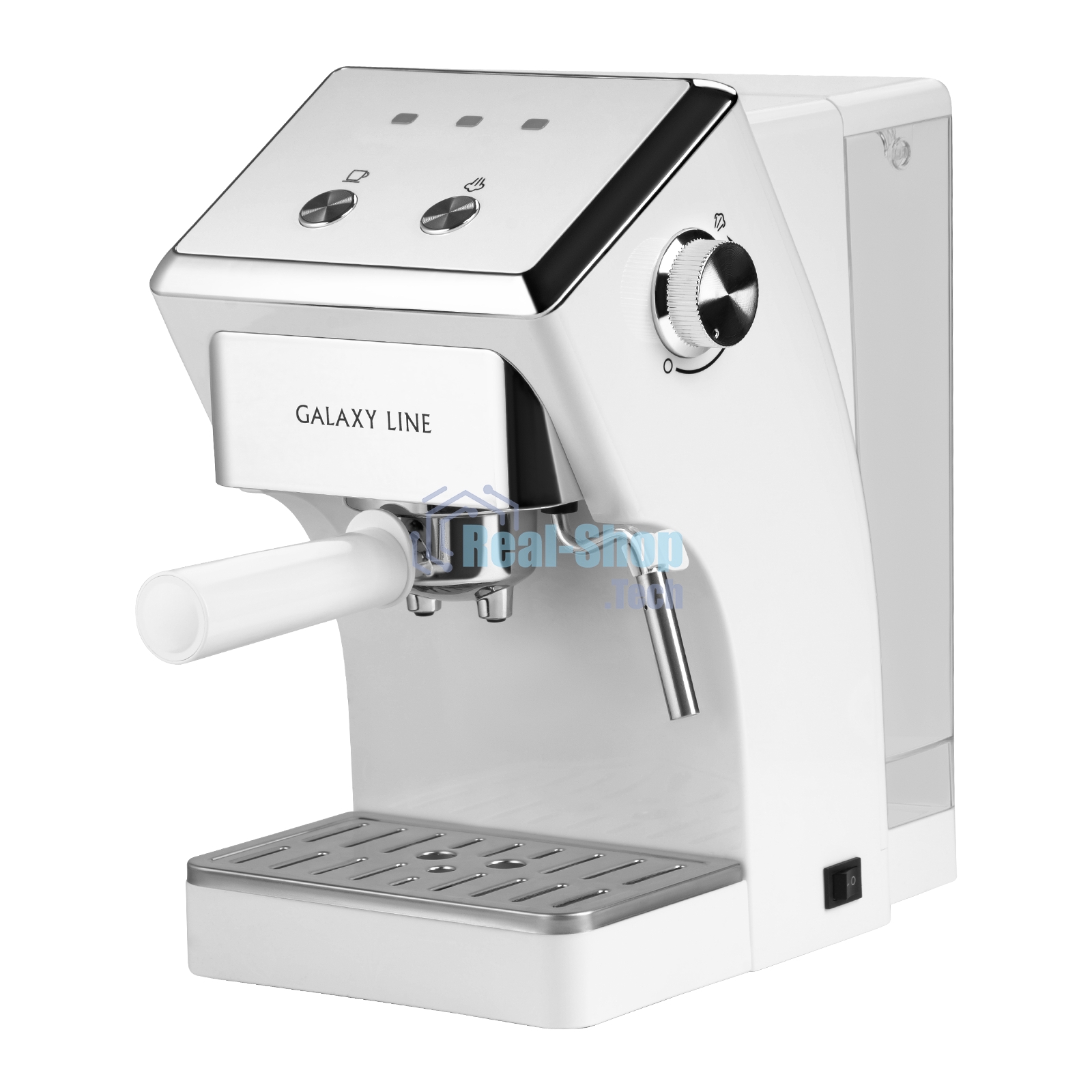 Кофеварка рожковая Galaxy Line GL 0756 белый, исп. кофе - молотый, 1.5 л, 1500 Вт, 20 бар