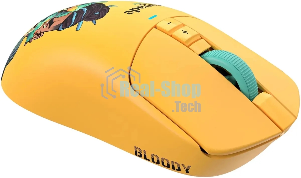 Мышь беспроводная/проводная A4Tech Bloody R72 Ultra желтый, 20000 dpi, радиоканал, USB-C, кнопки - 7