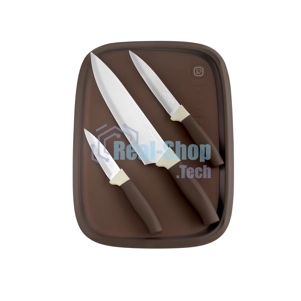 Набор ножей кухонных Rondell Mocco&Latte RD-1944 компл.: 4 предм. разд. дос. бежевый/коричневый блистер