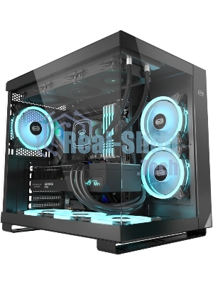 Компьютерный корпус без блока питания PCCOOLER C3 T500 BK, Panoramic Mid Tower, Black, TG, 0.7 SPCC, no fans ATX, mATX, mITX 175/400/200мм 1x2.5