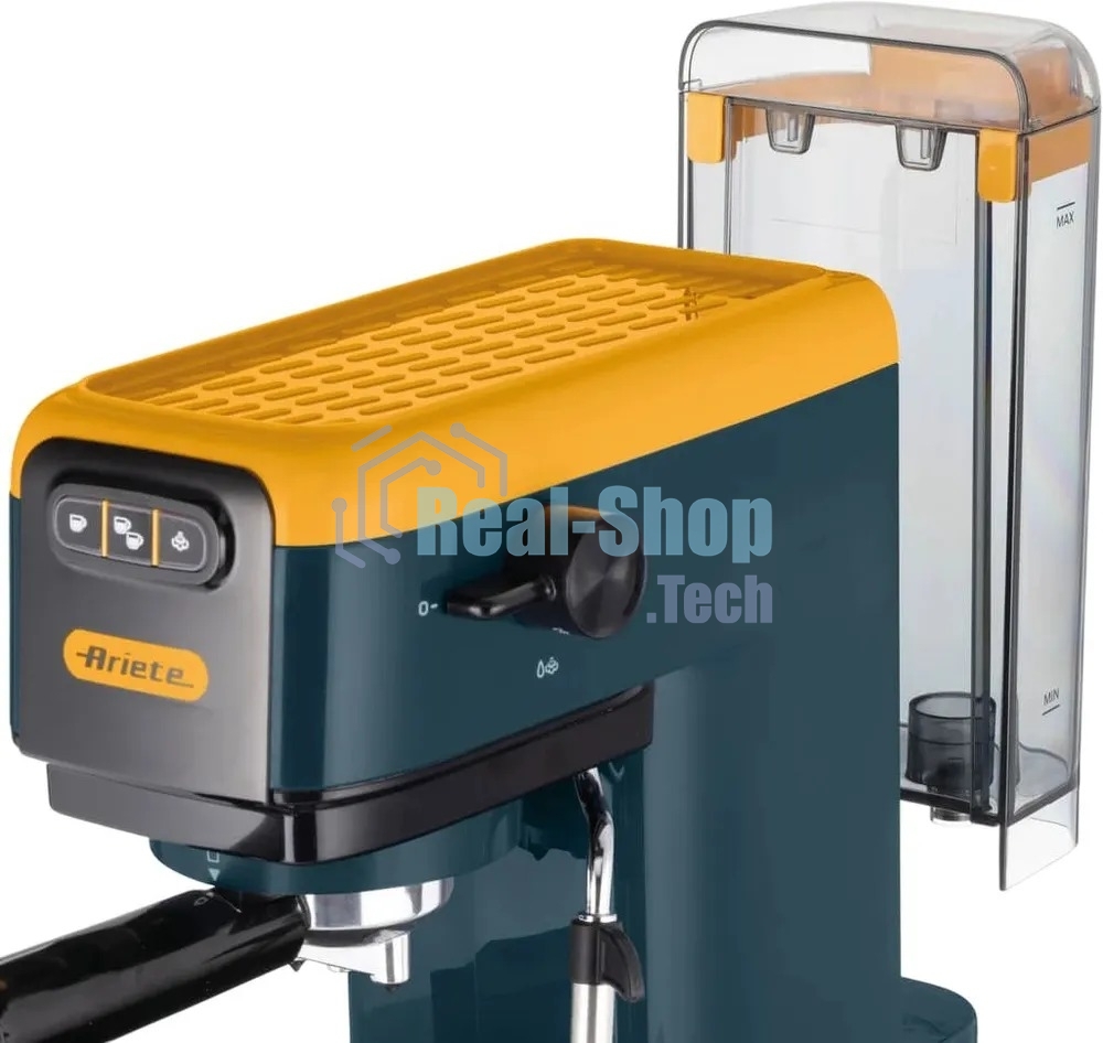 Кофеварка рожковая Ariete 00M139916AR0 маренго/желтый, молотый/капсулы, 1,1 л, 1300 Вт, 15 бар